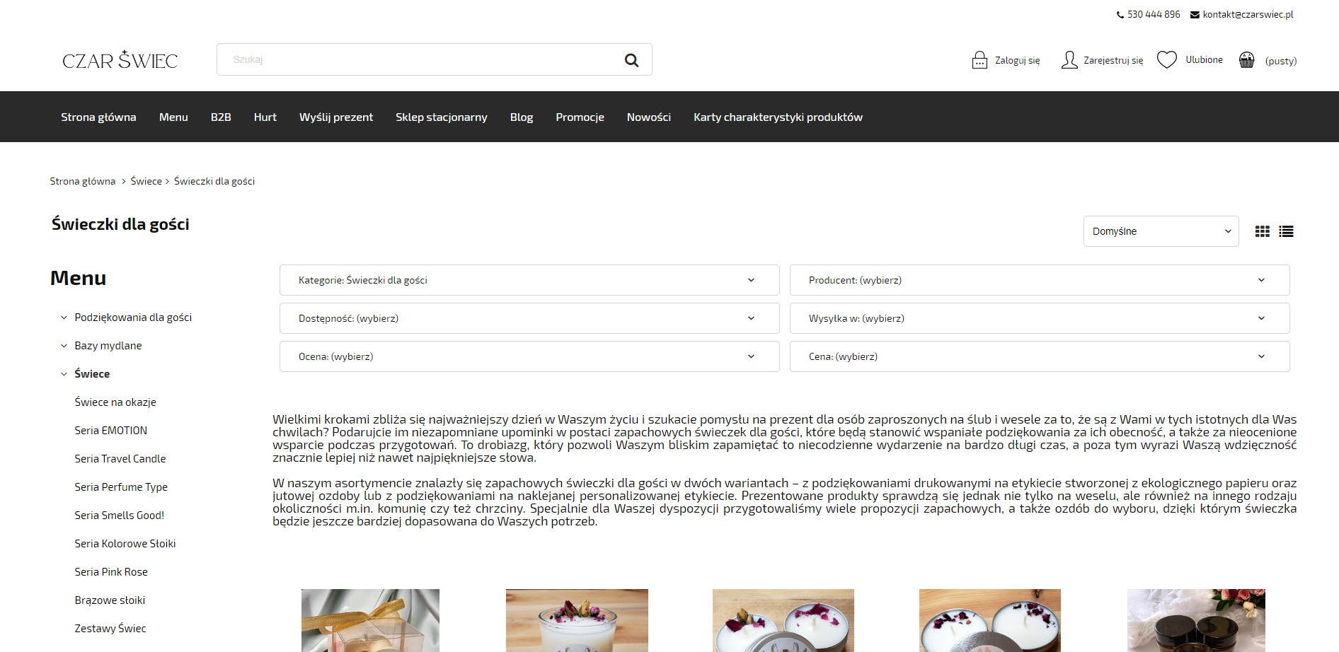 Jaki zapach świeczki na podziękowanie wybrać, żeby był bezpieczny dla większości gości?