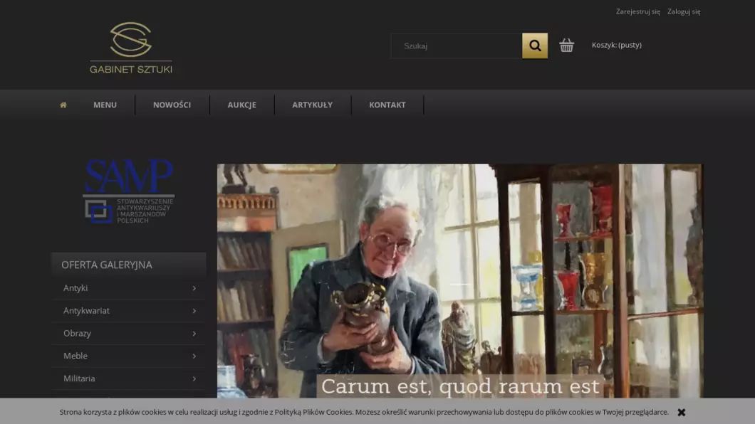 Zrzut ekranu strony Gabinet Sztuki