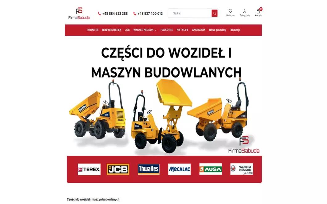 Zrzut ekranu strony Wozidła Sabuda