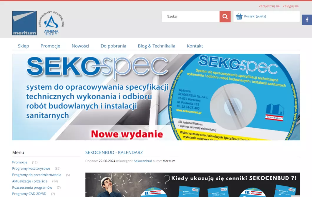 Zrzut ekranu strony Oprogramowanie dla budownictwa - Meritum