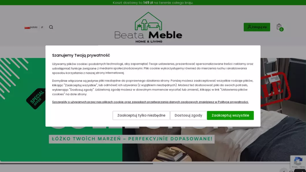 Zrzut ekranu strony Beata Meble
