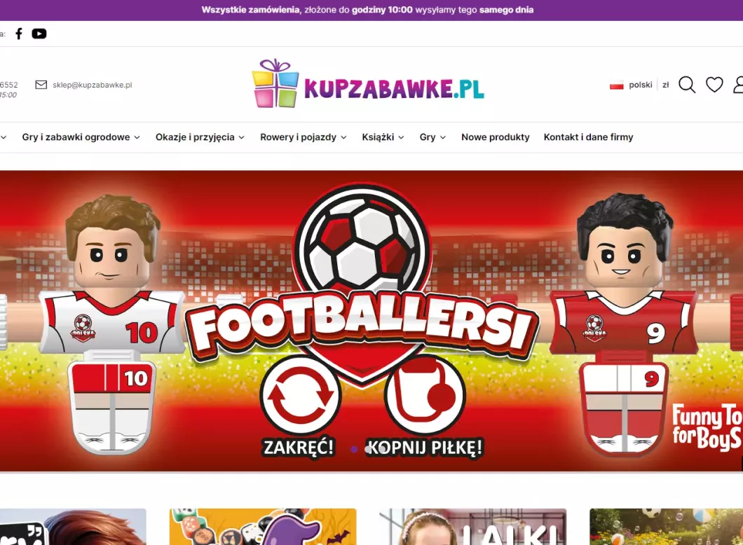 Zrzut ekranu strony KupZabawke.pl