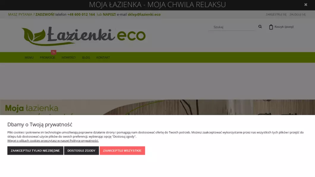 Zrzut ekranu strony Salon łazienek i płytek TGS Śląśk