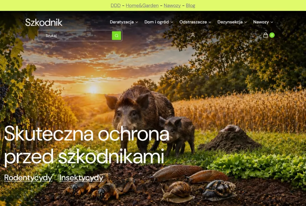 Zrzut ekranu strony Szkodnik