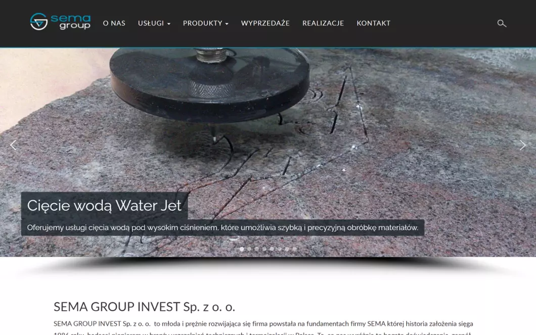 Zrzut ekranu strony Sema Group Invest