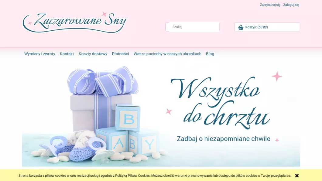 Zrzut ekranu strony Zaczarowane Sny