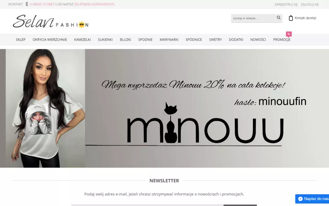 Zrzut ekranu strony Butik damski - Selavifashion