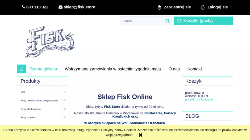 Zrzut ekranu strony Fisk