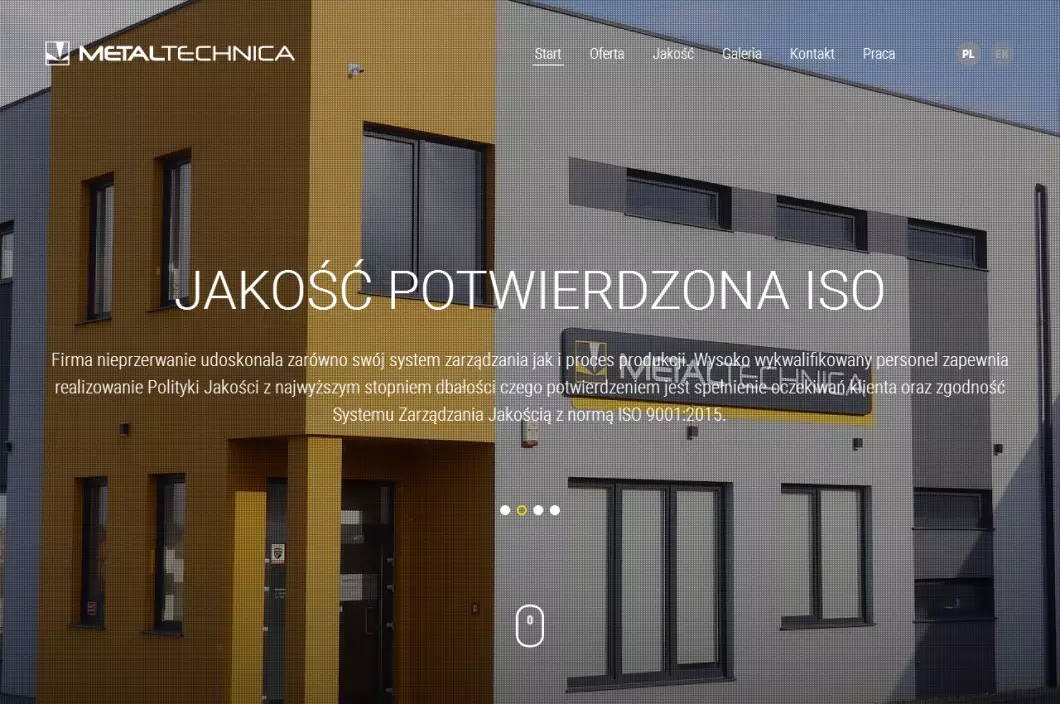 Zrzut ekranu strony Metaltechnica